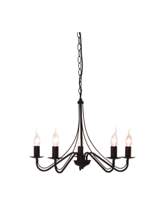 Πολυέλαιος Vintage Πεντάφωτος Ø55 εκ. Κορμός Καφέ Σκουριάς Trio Country R1198-24