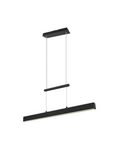 Γραμμικό Κρεμαστό Φωτιστικό Ράγας 2 Καλωδίων 90xH150cm Μαύρο Ματ LED 22W 3000K 2500lm Trio Lighting Duoline Paros R32043132