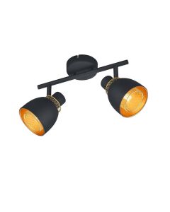 Φωτιστικό Σποτ Δίφωτο 2xE14 10xW28xH20cm Μέταλλο Μαύρο Ματ Trio Lighting RL Punch R80812032