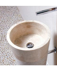 Νιπτήρας Πέτρινος Μπεζ Raja Beige Bati Stone Ø40*90cm