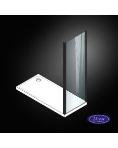 Σταθερό πλαϊνό κρύσταλλο πόρτας ντουζιέρας Flow Side Panel 80 ρυθμιζόμενη διάσταση από 77 έως 79εκ., Clean Glass Black Matt SPF80C-400