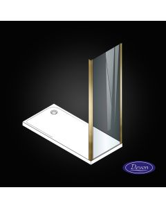 Σταθερό πλαϊνό κρύσταλλο πόρτας ντουζιέρας NOXX Side Panel 80 ρυθμιζόμενη διάσταση από 77 έως 79εκ., Devon Clean Glass AISI304 PVD Brushed Gold SPN80C-211