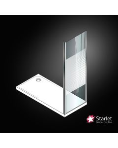 Σταθερό πλαϊνό κρύσταλλο πόρτας ντουζιέρας Starlet Side Panel 70 ρυθμιζόμενη διάσταση από 67 έως 69εκ., Stripes Chrome SPS70S-100