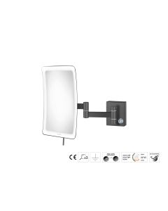 Sanco LED Cosmetic mirrors Μεγεθυντικός καθρέπτης x3 με LED Σκούρο γραφίτη MRLED-301-122