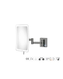 Sanco LED Cosmetic mirrors Μεγεθυντικός καθρέπτης x3 με LED PVD gun metal βουρτσιστό MRLED-301-PVD-05BR