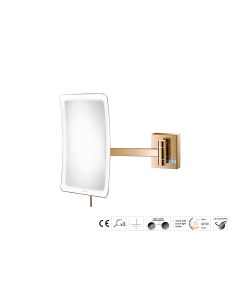 Sanco LED Cosmetic mirrors Μεγεθυντικός καθρέπτης x3 με LED PVD θερμό μπρονζέ γυαλιστερό MRLED-305-PVD-01PL