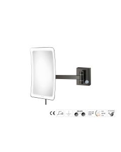 Sanco LED Cosmetic mirrors Μεγεθυντικός καθρέπτης x3 με LED PVD gun metal γυαλιστερό MRLED-305-PVD-05PL