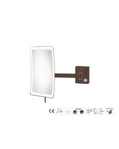 Sanco LED Cosmetic mirrors Μεγεθυντικός καθρέπτης x3 με LED Wenge ανάγλυφο MRLED-305-Α75