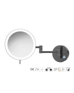Sanco LED Cosmetic mirrors Μεγεθυντικός καθρέπτης x3 με LED Σκούρο γραφίτη MRLED-701-122