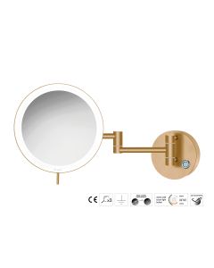Sanco LED Cosmetic mirrors Μεγεθυντικός καθρέπτης x3 με LED PVD θερμό μπρονζέ βουρτσιστό MRLED-701-PVD-01BR