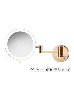 Sanco LED Cosmetic mirrors Μεγεθυντικός καθρέπτης x3 με LED PVD θερμό μπρονζέ γυαλιστερό MRLED-701-PVD-01PL