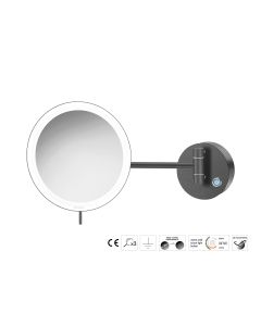 Sanco LED Cosmetic mirrors Μεγεθυντικός καθρέπτης x3 με LED Σκούρο γραφίτη MRLED-705-122