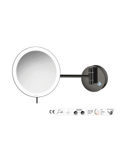 Sanco LED Cosmetic mirrors Μεγεθυντικός καθρέπτης x3 με LED PVD gun metal γυαλιστερό MRLED-705-PVD-05PL