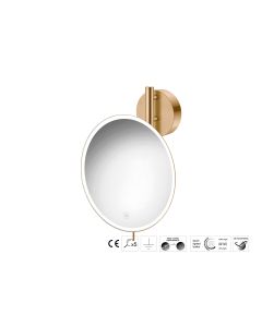 Sanco LED Cosmetic mirrors Μεγεθυντικός καθρέπτης x5 με LED PVD θερμό μπρονζέ βουρτσιστό MRLED-764-PVD-01BR