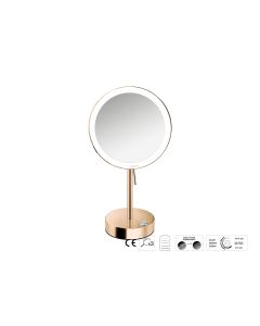 Sanco LED Cosmetic mirrors LED Επικαθήμενος Καθρέπτης μεγεθυντικός x3 PVD θερμό μπρονζέ γυαλιστερό MRLED-903-PVD-01PL