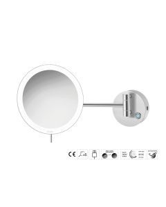 Sanco LED Cosmetic mirrors LED Καθρέπτης μεγεθυντικός x3 usb charging PVD νίκελ ατσάλι MRLED-905-PVD-11BR