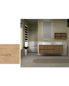 Έπιπλο Μπάνιου Μ126xB50xY55cm Βάση-Πάγκος Solid 12mm-Νιπτήρας-Καθρέπτης-Άνω Ντουλάπι, Μελαμίνη σε MDF Light Hickory Savvopoulos Ultima 01-8086