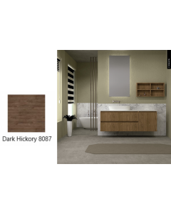 Έπιπλο Μπάνιου Μ126xB50xY55cm Βάση-Πάγκος Solid 12mm-Νιπτήρας-Καθρέπτης-Άνω Ντουλάπι, Μελαμίνη σε MDF Dark Hickory Savvopoulos Ultima 01-8087