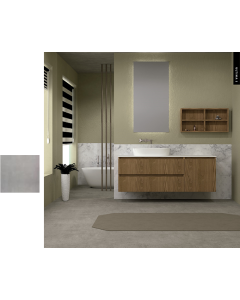 Έπιπλο Μπάνιου Μ126xB50xY55cm Βάση-Πάγκος Solid 12mm-Νιπτήρας-Καθρέπτης-Άνω Ντουλάπι, Μελαμίνη σε MDF Cemento Savvopoulos Ultima 01-8763