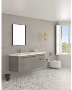 Έπιπλο Μπάνιου Μ156xB50xY55cm Βάση-Νιπτήρας-Καθρέπτης Μελαμίνη σε MDF Cemento Savvopoulos Ultima 07