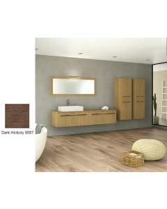 Έπιπλο Μπάνιου Μ140xB50xY35cm Βάση-Πάγκος-Νιπτήρας-Καθρέπτης-Φωτιστικό-2 Ερμάρια Μελαμίνη σε MDF Dark Hickory Savvopoulos Ultima 08-8087