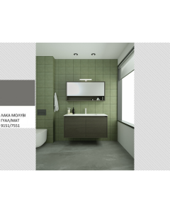 Σετ Έπιπλο Μπάνιου 71*50 εκ.MDF Λάκα Μολυβί, Νιπτήρας Solid Λευκό, Καθρέπτης, Φωτιστικό, Urban IΙ