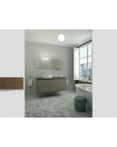 Σετ Έπιπλο Μπάνιου 120*50 εκ.Δρυς Ανθρακί σε Κ/Π Θαλάσσης Πάγκος Τεχνογρανίτης, Νιπτήρας, Καθρέπτης,Άνω Ντουλάπι, Φωτιστικό, Urban I