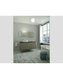 Σετ Έπιπλο Μπάνιου 120*50 εκ.MDF Λάκα Τεσσίτα Μόκα Πάγκος Τεχνογρανίτης 20mm, Νιπτήρας, Καθρέπτης,Άνω Ντουλάπι, Φωτιστικό Urban I