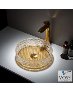 Νιπτήρας Γυάλινος RING-D Φ40 Voss GLass Gold VB1040-200