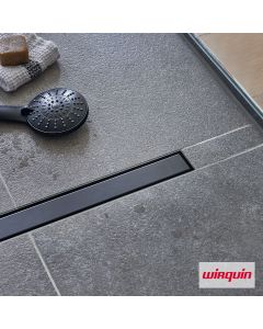 Επιδαπέδιο Κανάλι Ντουζιέρας Venisio Slim 50εκ. Wirquin Black Matt VS500-401