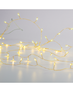 50 CLUSTER LED ΛΑΜΠΑΚ ΣΕΙΡΑ ΘΕΡΜΟ ΛΕΥΚΟ ΧΡΥΣΟ ΚΑΛΩΔ ΧΑΛΚΟΥ & ΜΠΑΤΑΡ 3xAA IP20 2.5m+30cm 3W ACA X01501317