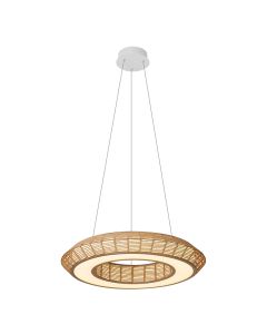 Φωτιστικό Κρεμαστό Μέταλλο & Paper Fest Φυσικό 58xH120cm Led max 64w 3600lm CCT 3000-6000K Dimmable by Remote Control Sun Light ZEUS-P-Υ