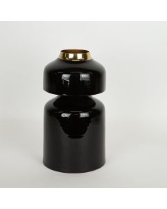 ΒΑΖΟ ΜΕΤΑΛΛΙΚΟ ΜΑΥΡΟ - ΧΡΥΣΟ 17x17x30cm Eurolamp 752-22026