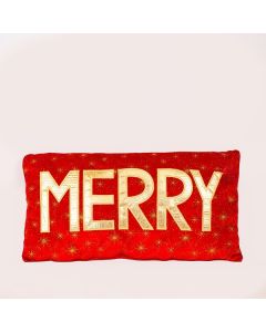 ΜΑΞΙΛΑΡΙ ΚΟΚΚΙΝΟ ΜΕ ΧΡΥΣΗ ΕΠΙΓΡΑΦΗ ''MERRY'', 35cm Eurolamp 600-46652