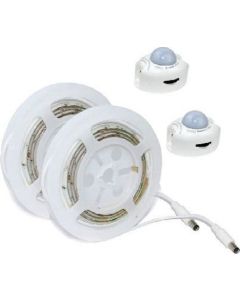 LED SMD BED STRIP KIT 2X1.2M IP65 4000K WITH 2 SENSORS & 12V DC PLUG DRIVER ACA SLIPO2
