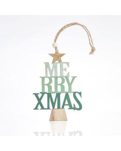 ΔΕΝΤΡΑΚΙ ΞΥΛΙΝΟ MERRY CHRISTMAS, ΜΕΝΤΑ, 23x0,5x8cm Eurolamp 600-43910