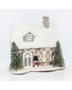 ΦΩΤΙΖΟΜΕΝΟ ΣΠΙΤΑΚΙ ΧΙΟΝΙΣΜΕΝΟ ΔΙΑΚΟΣΜΗΤΙΚΟ, 26x14,5x25,5cm Eurolamp 600-41115