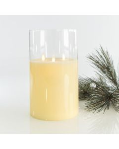 ΚΕΡΙ ΜΠΑΤΑΡΙΑΣ ΜΕ 3 ΚΙΝΟΥΜΕΝΕΣ ΦΛΟΓΕΣ, ΜΕ ΓΥΑΛΙ, ΜΕ ΧΡΟΝΟΔΙΑΚΟΠΤΗ, 15x25cm Eurolamp 147-15087