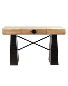 ΚΟΝΣΟΛΑ MDF - ΜΕΤΑΛΛΙΚΗ ΜΑΥΡΗ - ΦΥΣΙΚΟ 120x40x72cm Eurolamp 810-00242