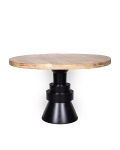 ΤΡΑΠΕΖΙ ΞΥΛΟ ΜΑΝΓΚΟ ΦΥΣΙΚΟ-ΜΑΥΡΟ 120x120x74cm Eurolamp 810-00181