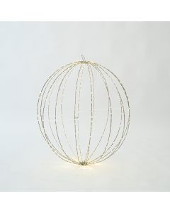 ΑΣΗΜΙ ΜΕΤΑΛΛΙΚΗ ΜΠΑΛΑ ΦΩΤΙΖΟΜΕΝΗ 60cm, 480 MINI LED, ΣΤΑΘΕΡΟΣ ΜΕΤΑΣΧΗΜΑΤΙΣΤΗΣ, ΑΣΗΜΙ ΧΑΛΚΙΝΟ ΚΑΛΩΔΙΟ, ΘΕΡΜΟ ΛΕΥΚΟ LED, ΠΡΟΕΚΤΑΣΗ ΠΑΡΟΧΗΣ 3m, IP44 Eurolamp 600-22422