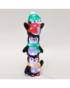 ΑΚΡΥΛΙΚΟΣ ΠΙΝΓΚΟΥΙΝAKIA, 3,5V ΜΕΤΑΣΧΗΜΑΤΙΣΤΗ, 40 ΛΕΥΚΑ LED, ΠΡΟΕΚΤΑΣΗ ΠΑΡΟΧΗΣ 5m, 16x14x49cm, IP44 Eurolamp 600-40894