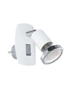 Φωτιστικό Πρίζας με διακόπτη Spot Led 3w Warm White 240lm Λευκό White Eglo Mini 4 92925