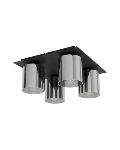 Eglo Gorosiba Μοντέρνα Μεταλλική Πλαφονιέρα Οροφής με Ντουί E27 σε Μαύρο χρώμα 15cm 99632