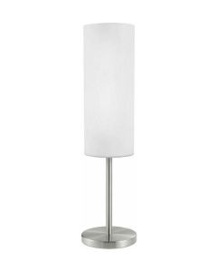 Eglo Πορτατίφ με Λευκό Καπέλο και Ασημί Βάση 85981