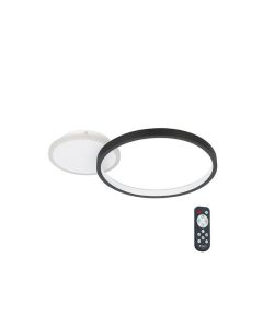 Πλαφονιέρα Οροφής Μαύρο 40,5cm LED 3000-6500Κ 2100lm Μνήμη,Tηλεχειριστήριο, Νυχτός Eglo Gafares 900421