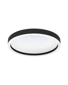 Πλαφονιέρα Οροφής Μαύρη 42xH7cm LED 2700-6500K 2150lm Εφαρμογή-Τηλεχειριστήριο Eglo Montemorelos-Z 900411