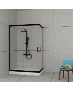 Orabella Stardust Easy Fix H200 Black matt 130X140 - Καμπίνα αντιστρέψιμη, ασύμμετρη 30683