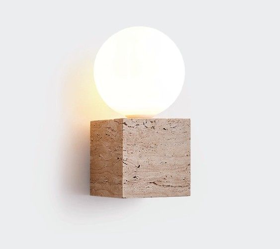 InLight Επιτοίχιο φωτιστικό γκρι από travertine marble 1XG9 D:10 x 20cm 43063