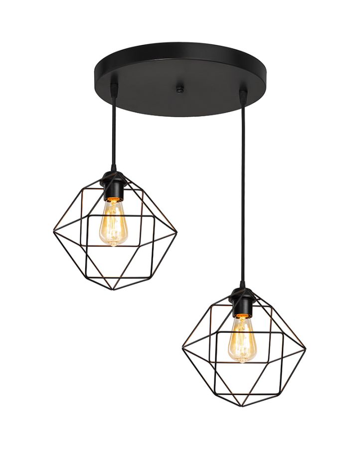 DM-03PENDEL 2/L BLACK ΚΡΕΜΑΣΤΟ ΑΝΙΣΟΠΕΔΟ ΠΟΛΥΓΩΝΟ ΜΕΤΑΛΛΙΚΟ Heronia 34-0377